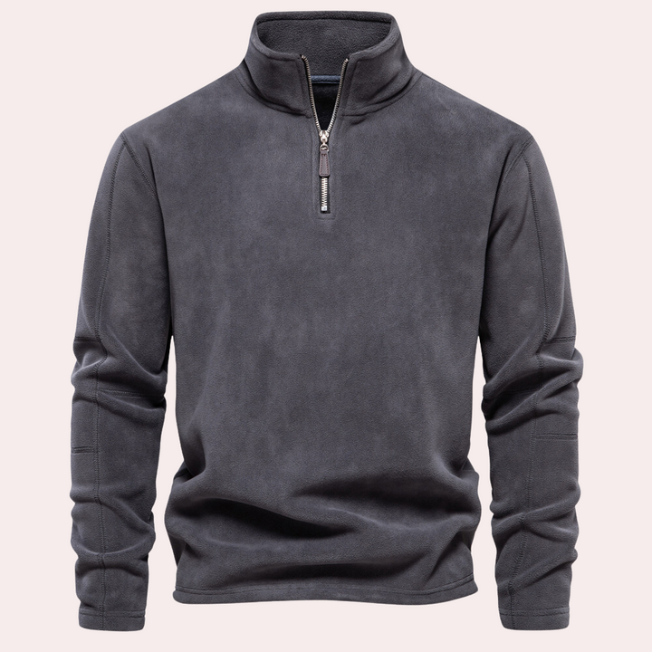 Stijlvolle Zachte Half Zipper Voor Heren - Aldin