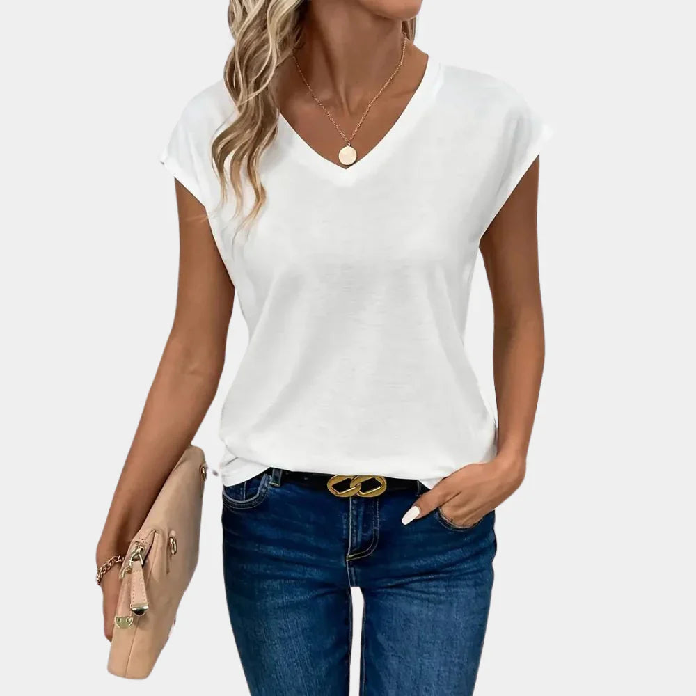 Elyra– Casual Dames Top met V-Hals