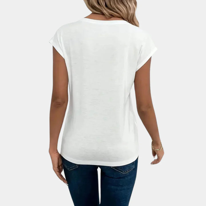 Elyra– Casual Dames Top met V-Hals