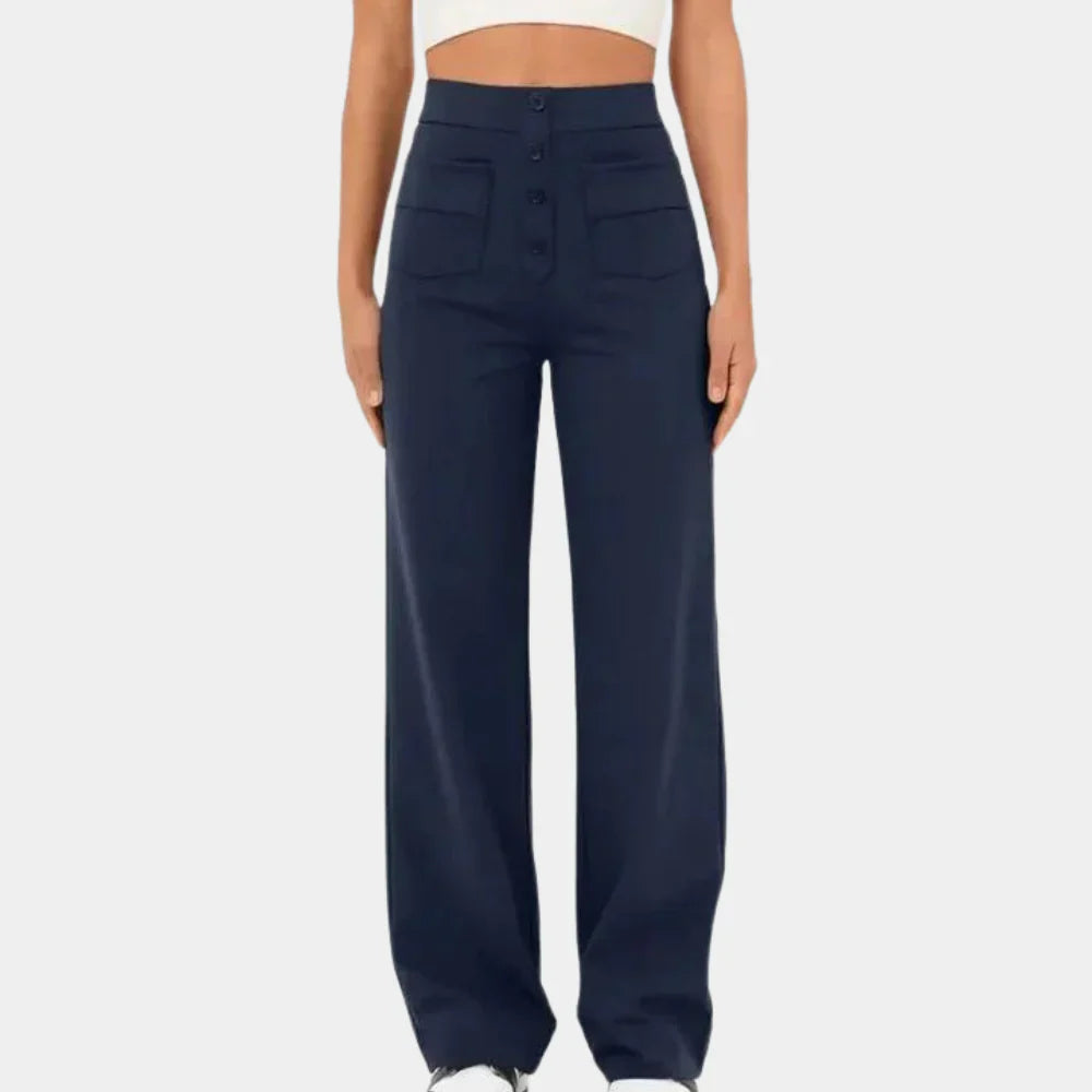 Casual Rechte Broek met Hoge Taille