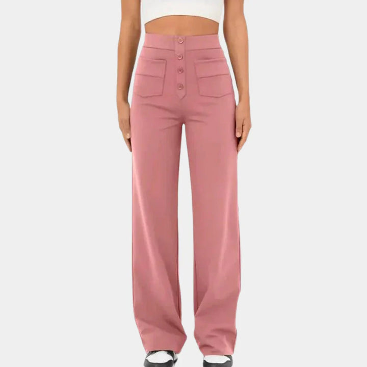 Casual Rechte Broek met Hoge Taille