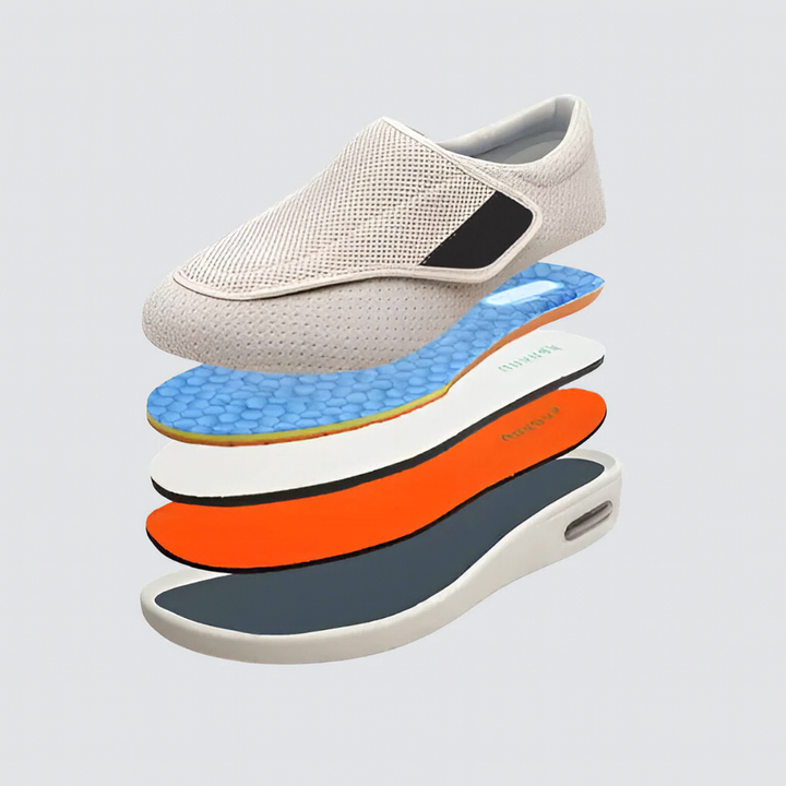 Brede diabetische schoenen voor gezwollen voeten