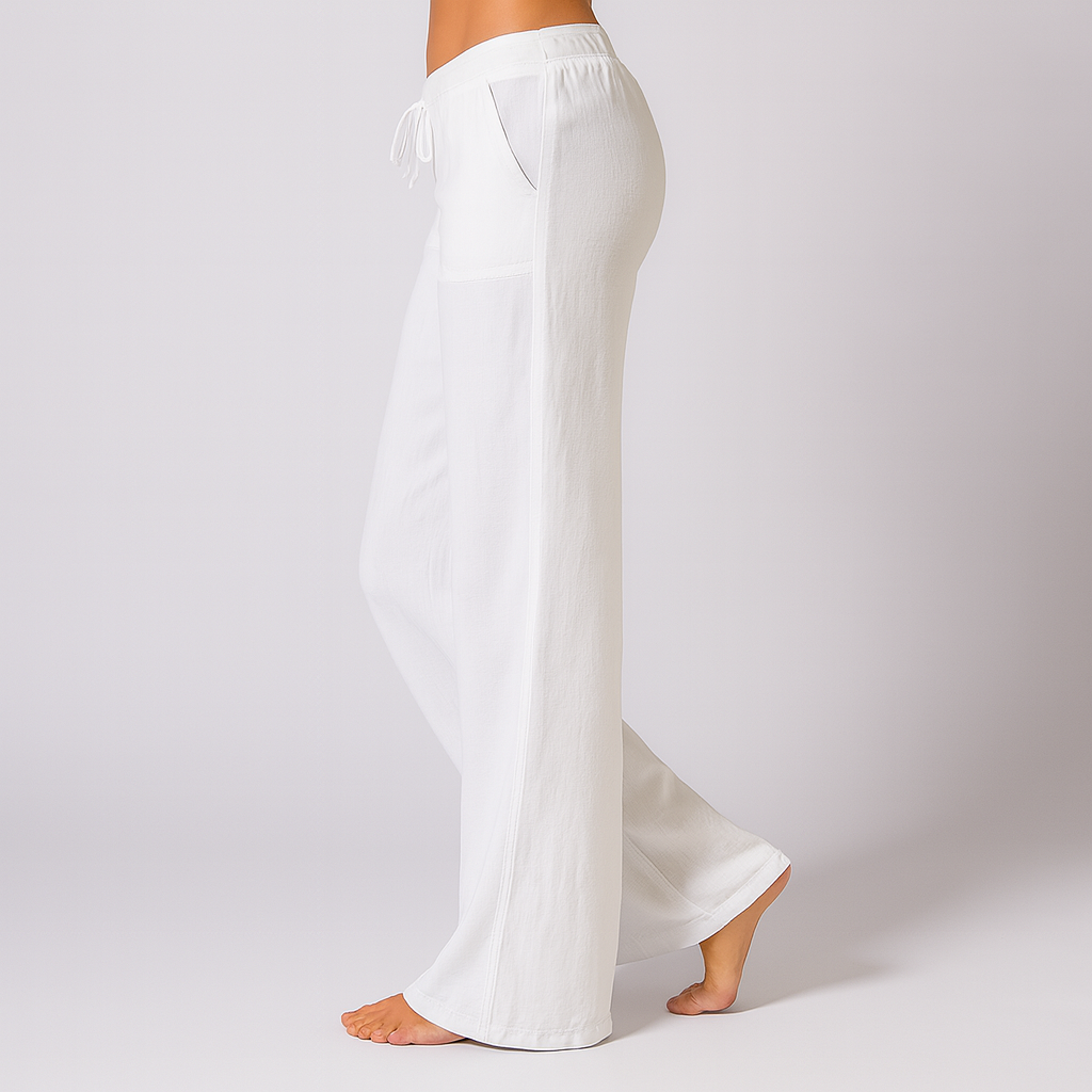 Losse casual broek van linnenmix