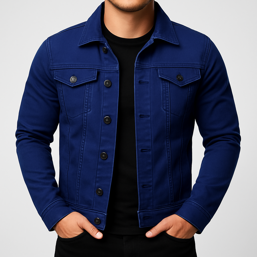 Casual effen heren denim jas
