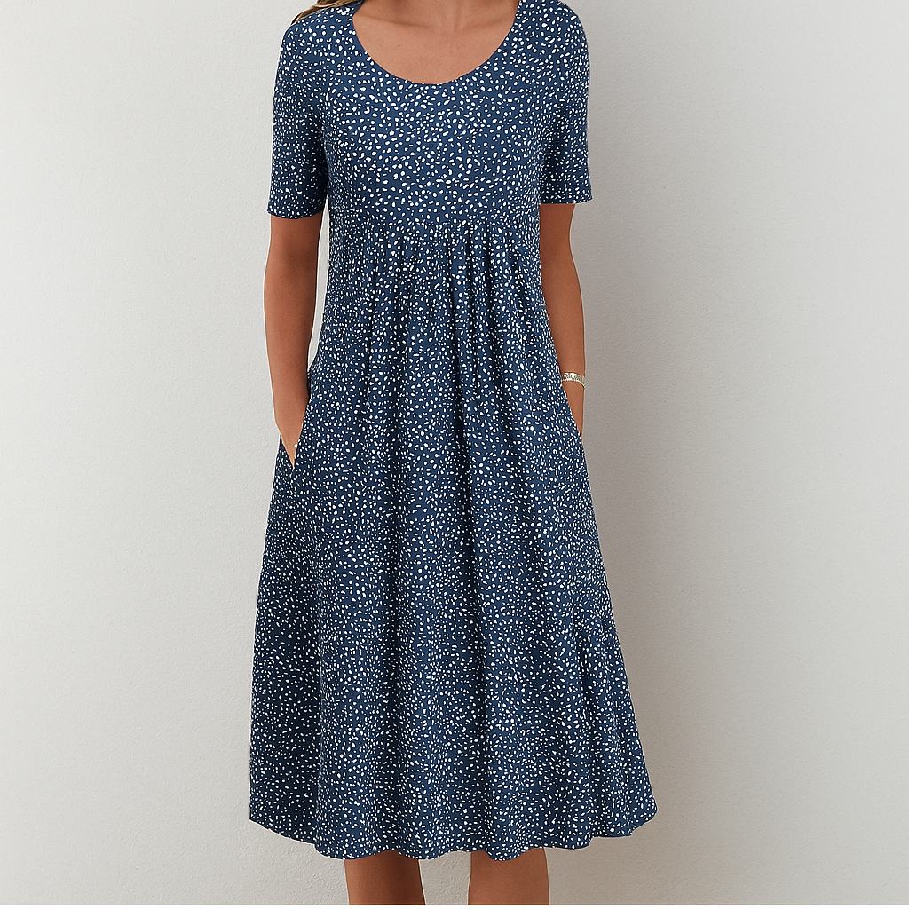Moeiteloze vintage zomerjurk met bloemenruffles