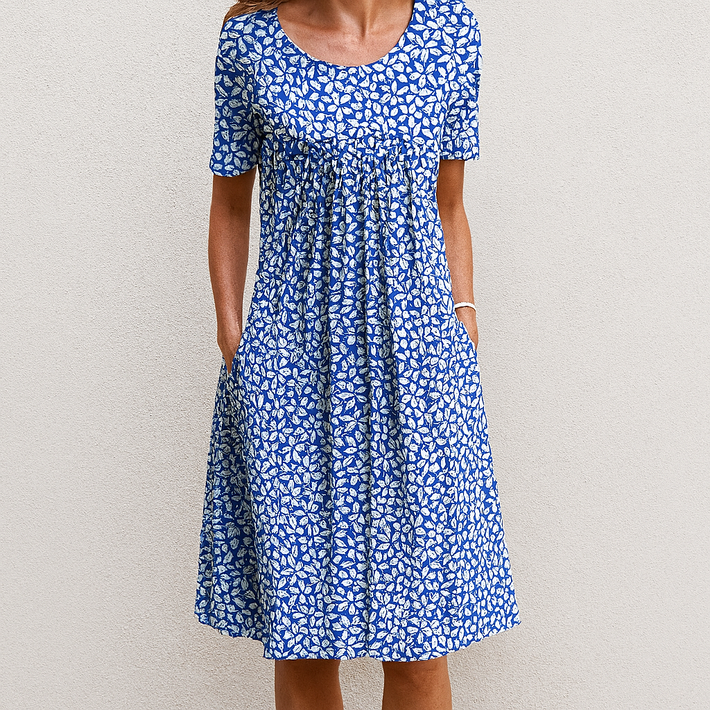 Moeiteloze vintage zomerjurk met bloemenruffles