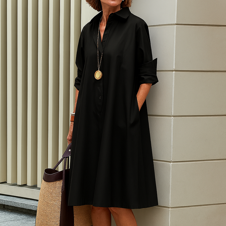 Tijdloze minimalistische stijl voor een moeiteloze elegante jurk