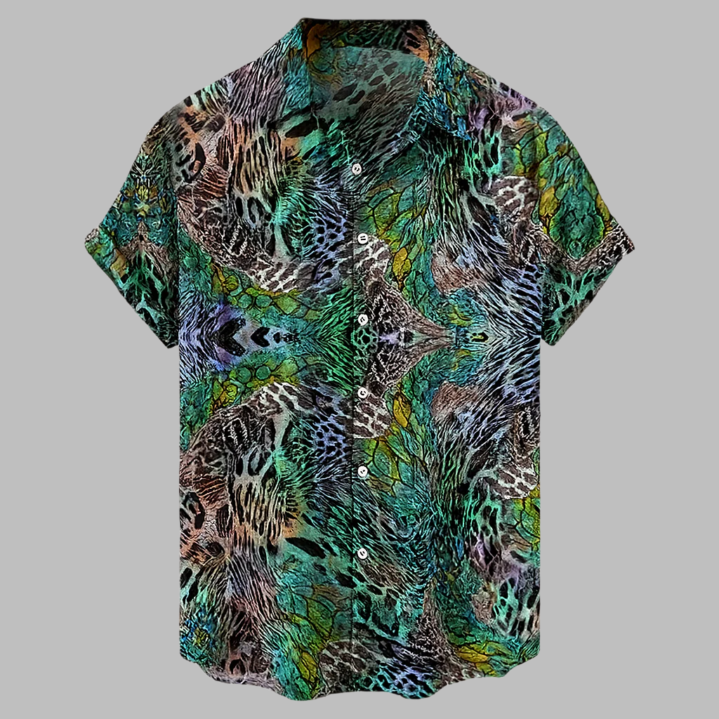 Casual Street Style Heren Linnen Tribal Shirt