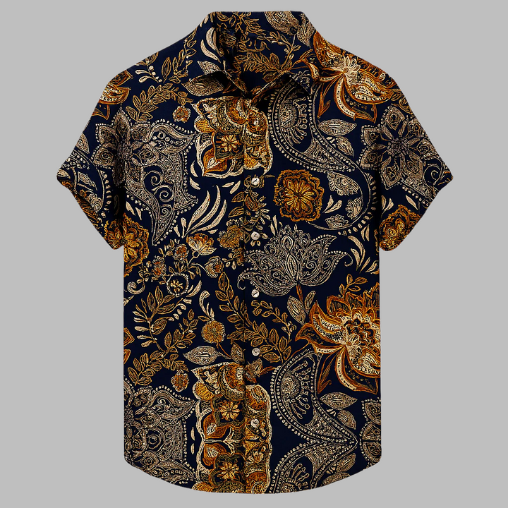Casual Street Style Heren Linnen Tribal Shirt