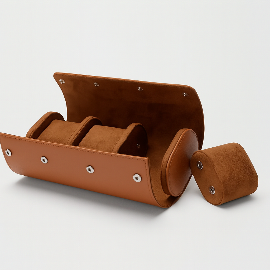 Drievoudige sleuforganizer en drukknoopsluiting voor horloges