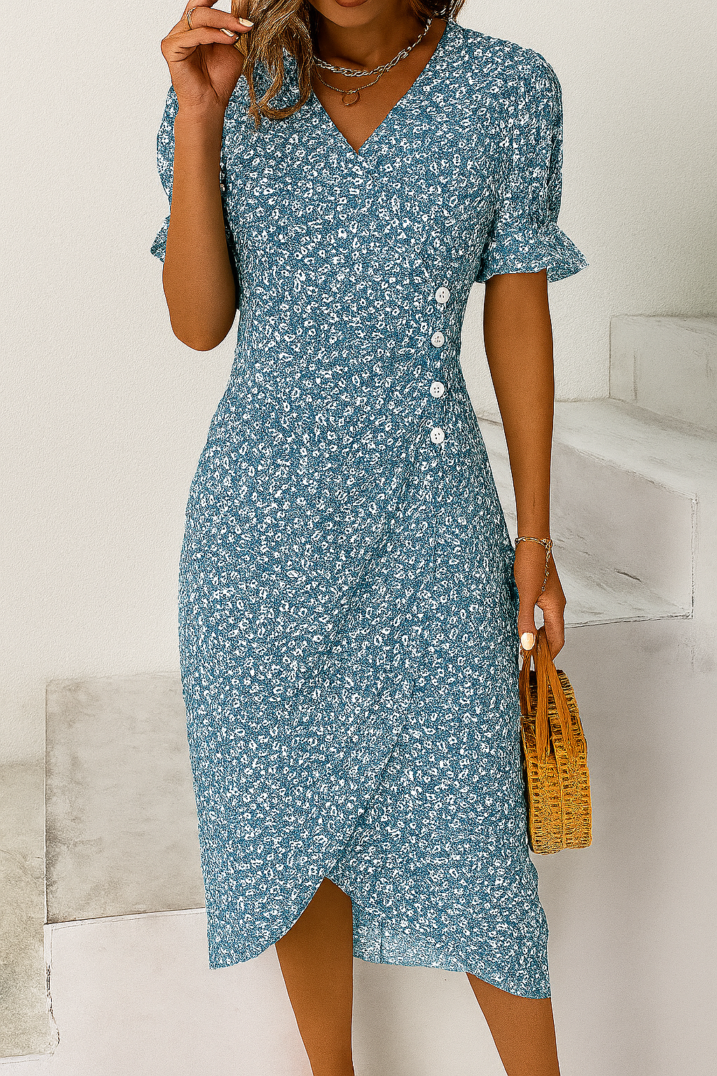 Lichtgewicht maxi-jurk van katoenmix voor dames