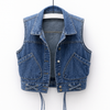 Mouwloos lichtgewicht denim vest voor dames