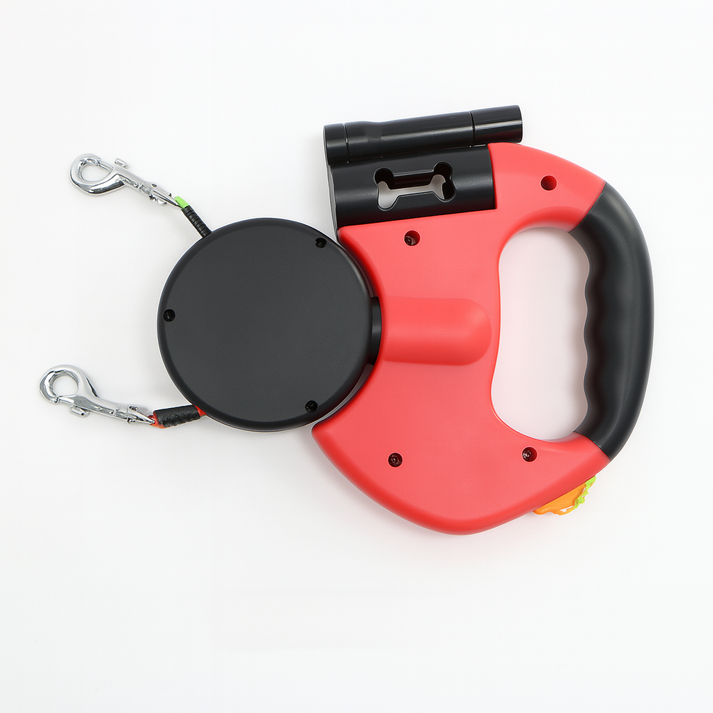 Dubbele intrekbare hondenriem met 360° rotatie