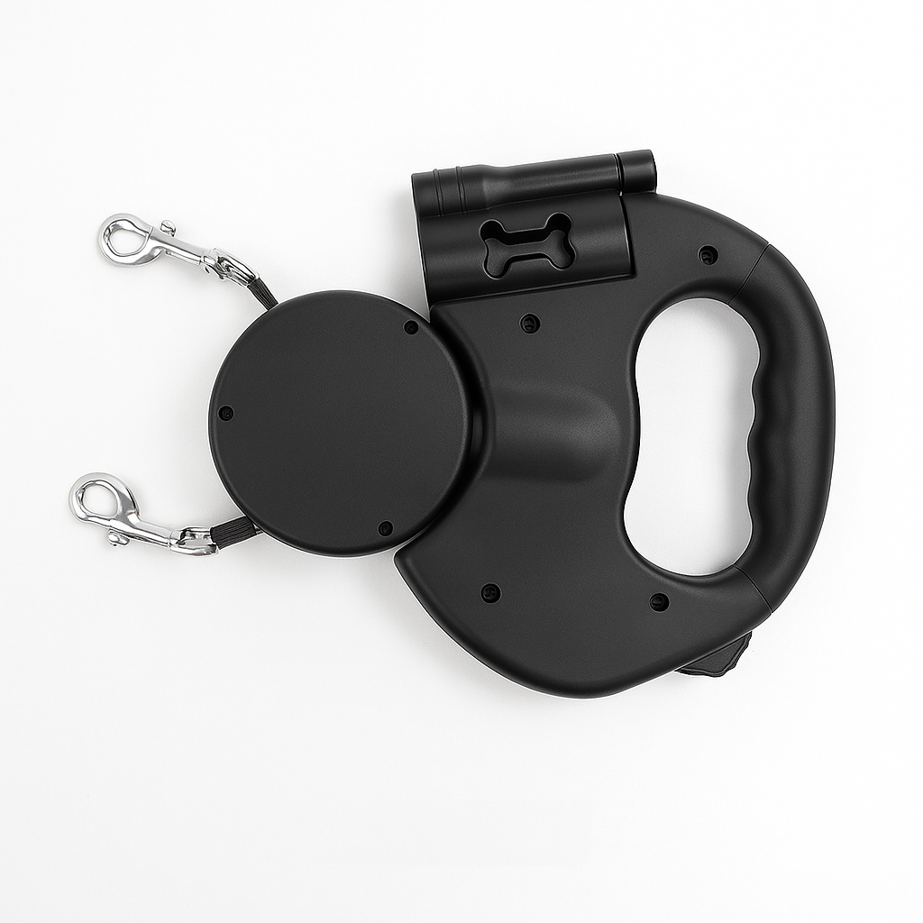 Dubbele intrekbare hondenriem met 360° rotatie