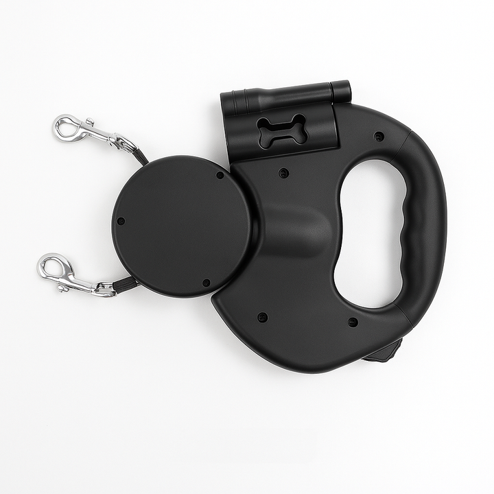 Dubbele intrekbare hondenriem met 360° rotatie