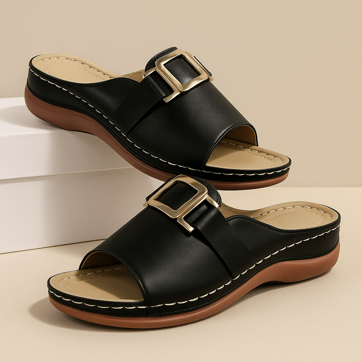 Zomerpantoffels met sleehak voor dames