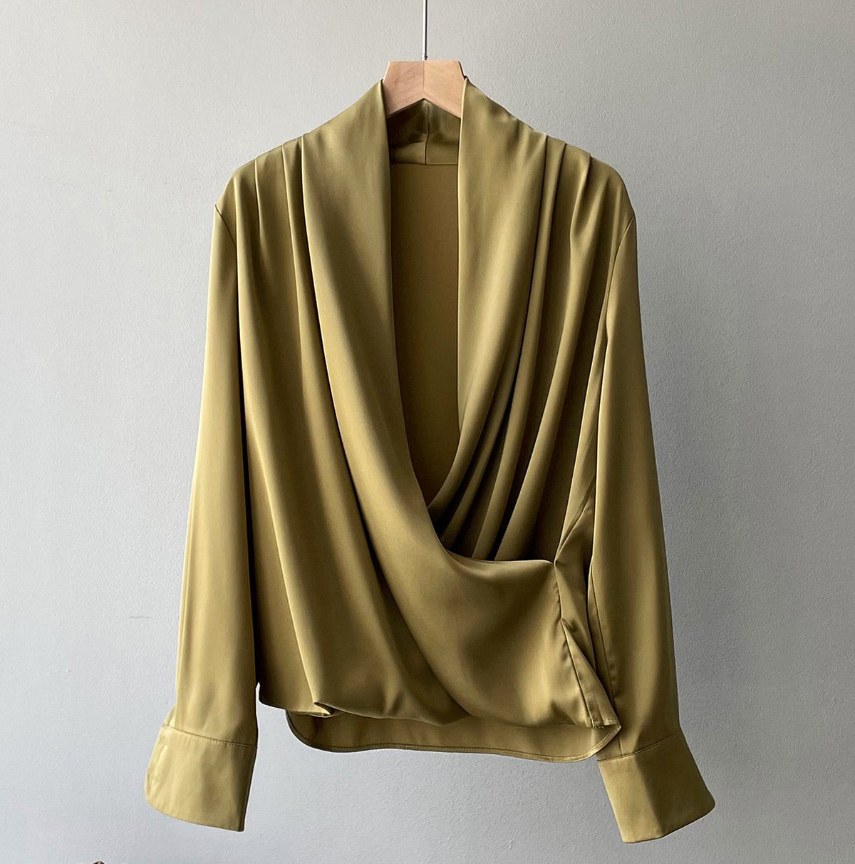 Elegante Satijnen Blouse - Dames Luxe Lente Chique groen