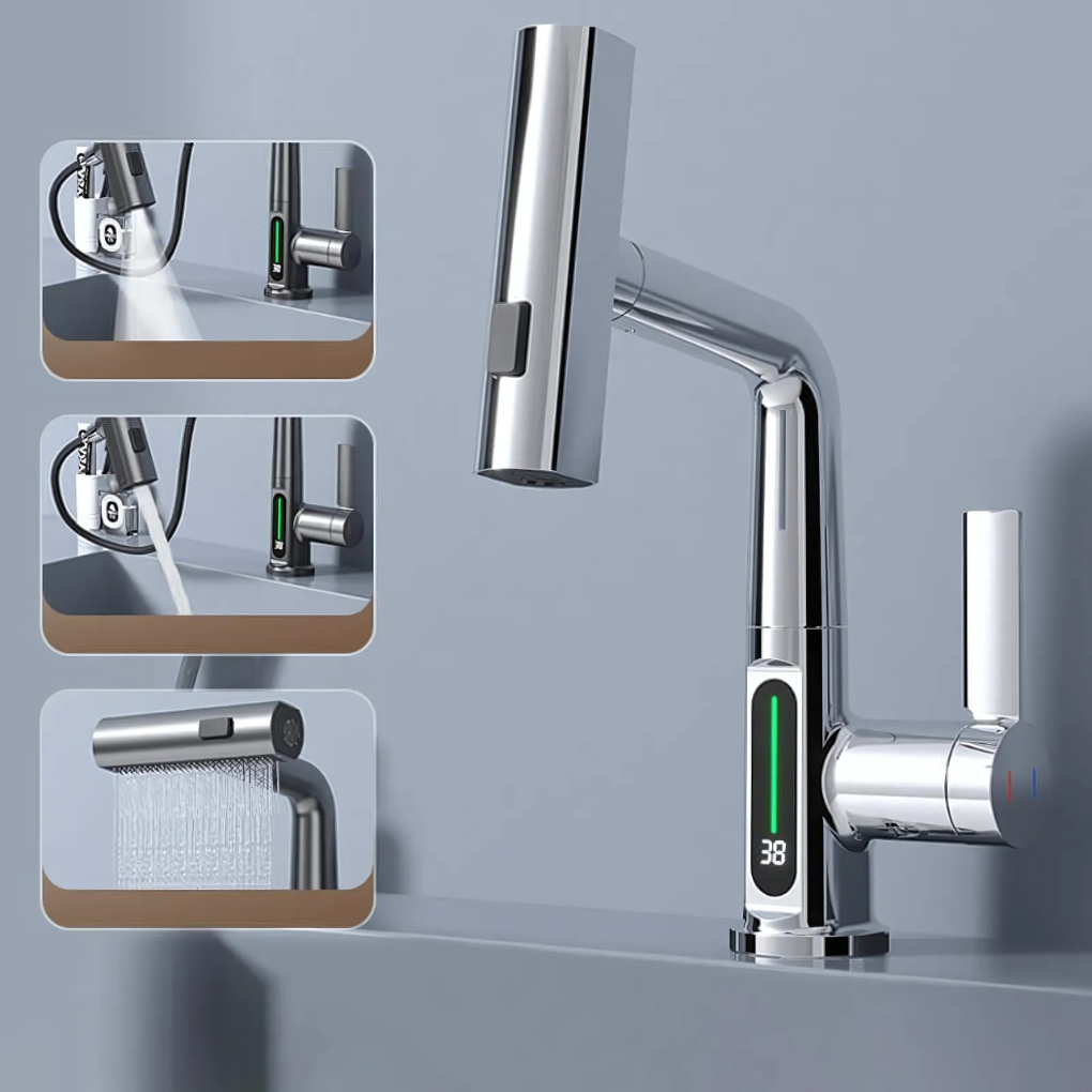 Flexibele LED-kraan voor keuken en badkamer