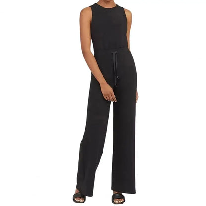 Comfy Mouwloze Dames Jumpsuit effe kleur zwart damesbroek damesset