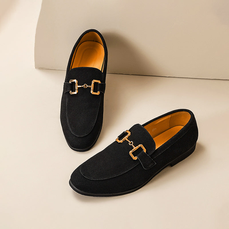 Suède Loafers voor Heren met Horsebit Detail