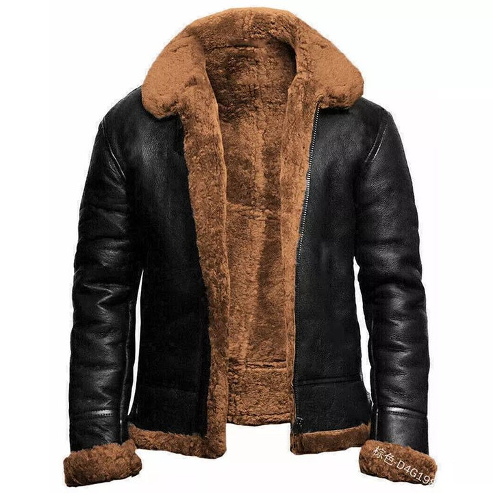 Leren Winterjas Regular Fit Zwart - Legend