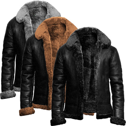 Leren Winterjas Regular Fit Zwart - Legend