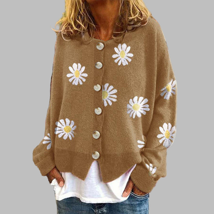 Bloemen gebreide trui voor dames