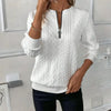 Casual V-hals Trui met Rits