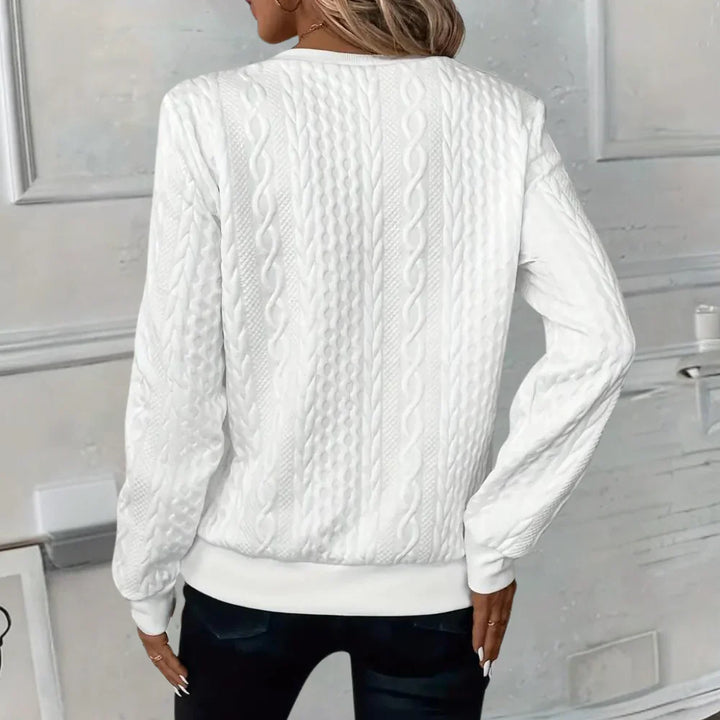 Casual V-hals Trui met Rits