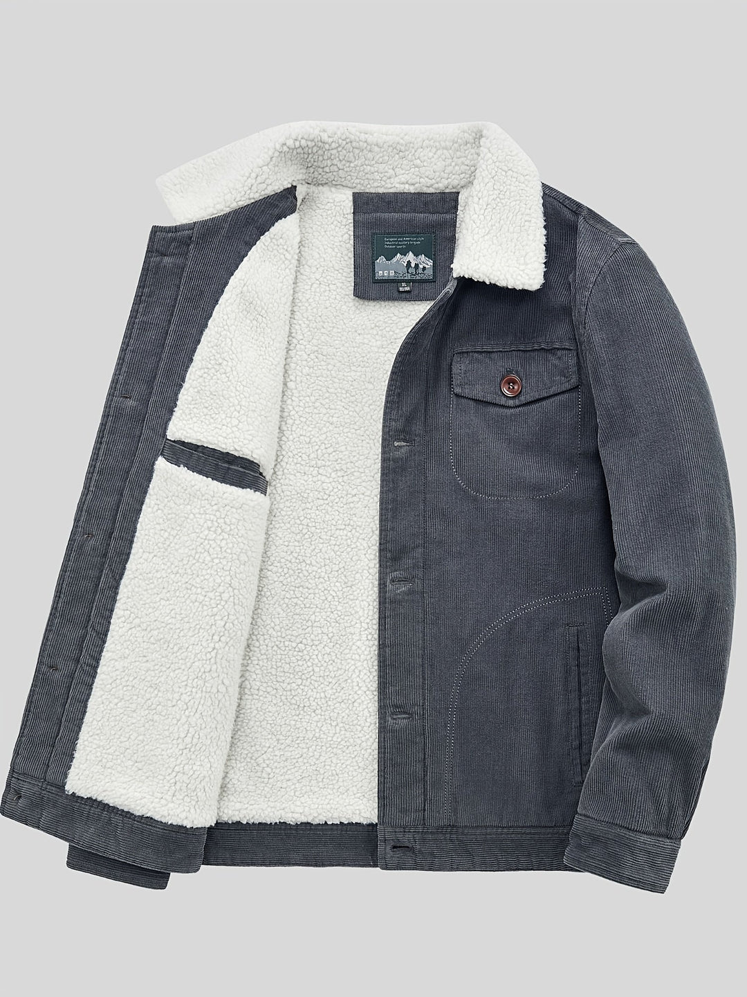 Luxe Corduroy Jas Met Fleece Voering Voor Heren - Gulian