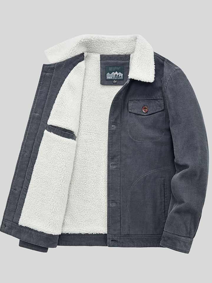 Luxe Corduroy Jas Met Fleece Voering Voor Heren - Gulian