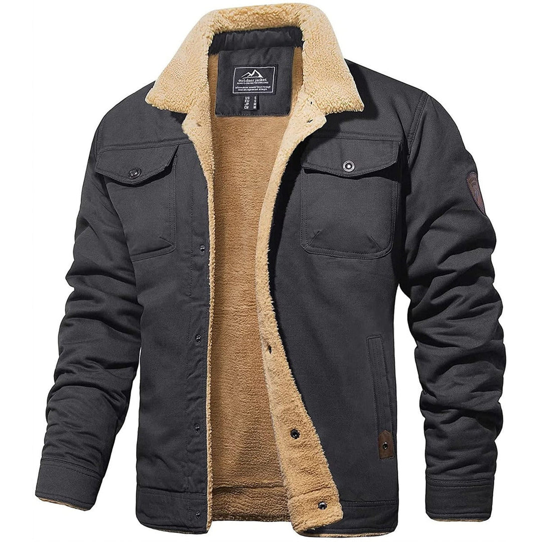 Premium Gevoerde Winterjas Met Knoopsluiting Voor Heren