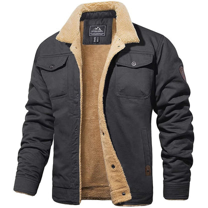 Premium Gevoerde Winterjas Met Knoopsluiting Voor Heren