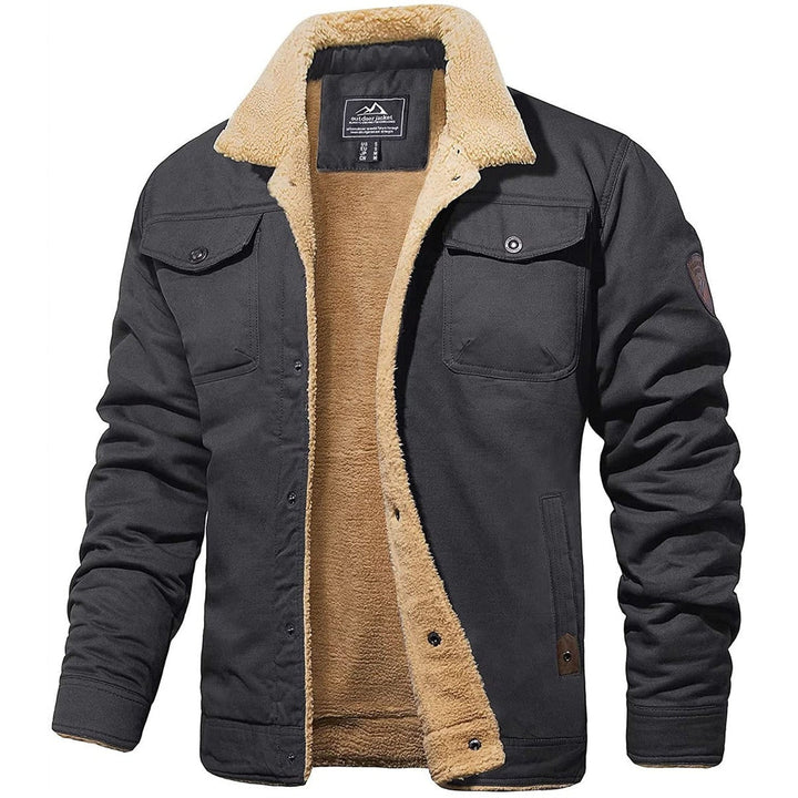 Premium Gevoerde Winterjas Met Knoopsluiting Voor Heren