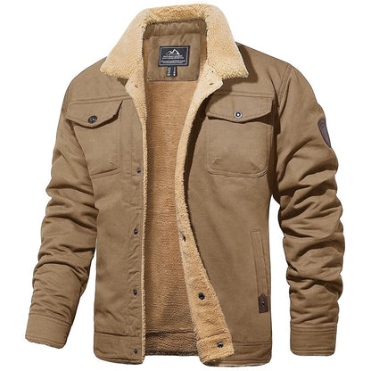 Premium Gevoerde Winterjas Met Knoopsluiting Voor Heren