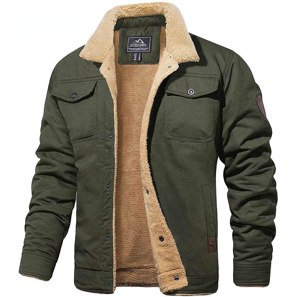 Premium Gevoerde Winterjas Met Knoopsluiting Voor Heren
