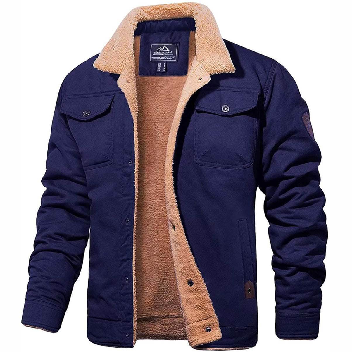 Premium Gevoerde Winterjas Met Knoopsluiting Voor Heren