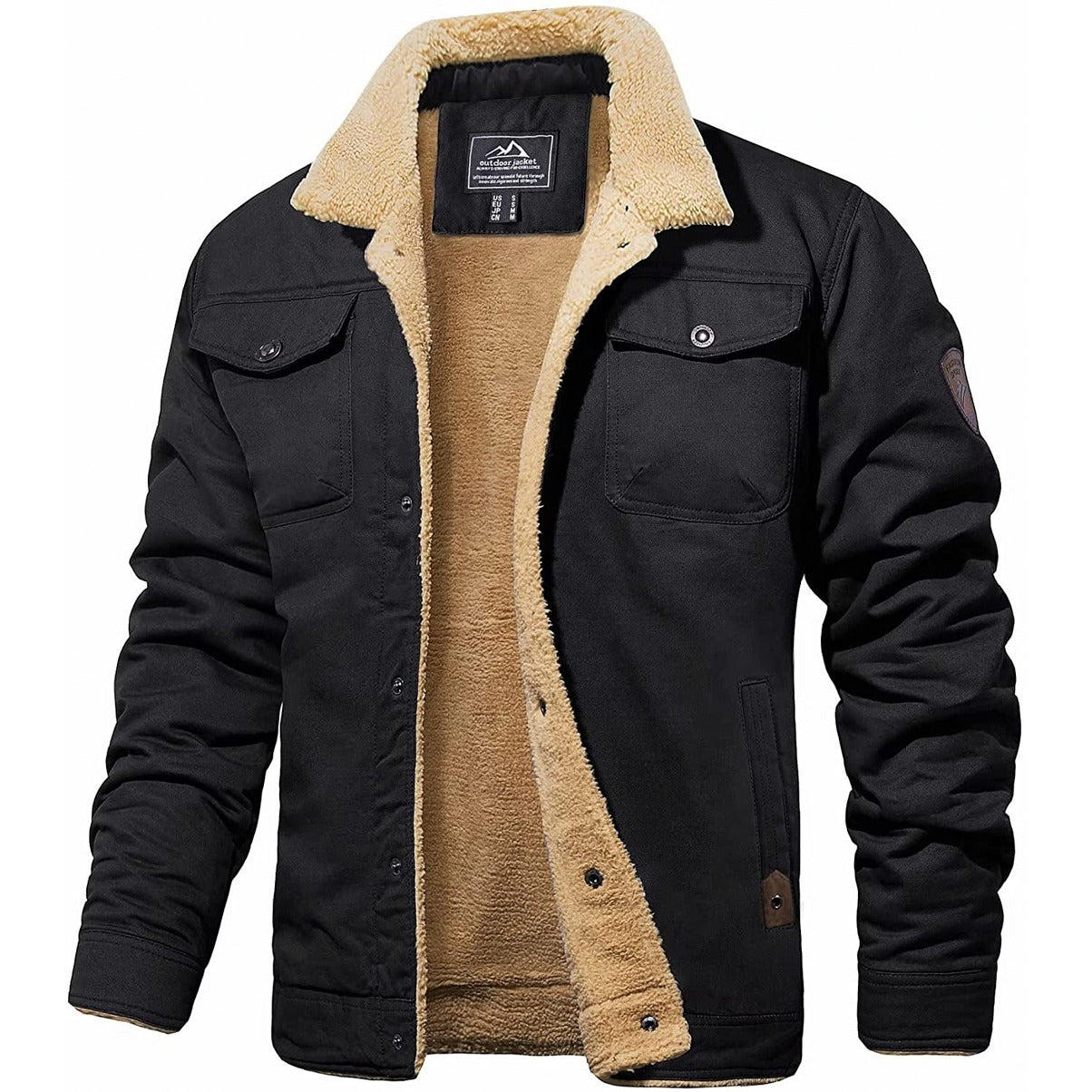 Premium Gevoerde Winterjas Met Knoopsluiting Voor Heren