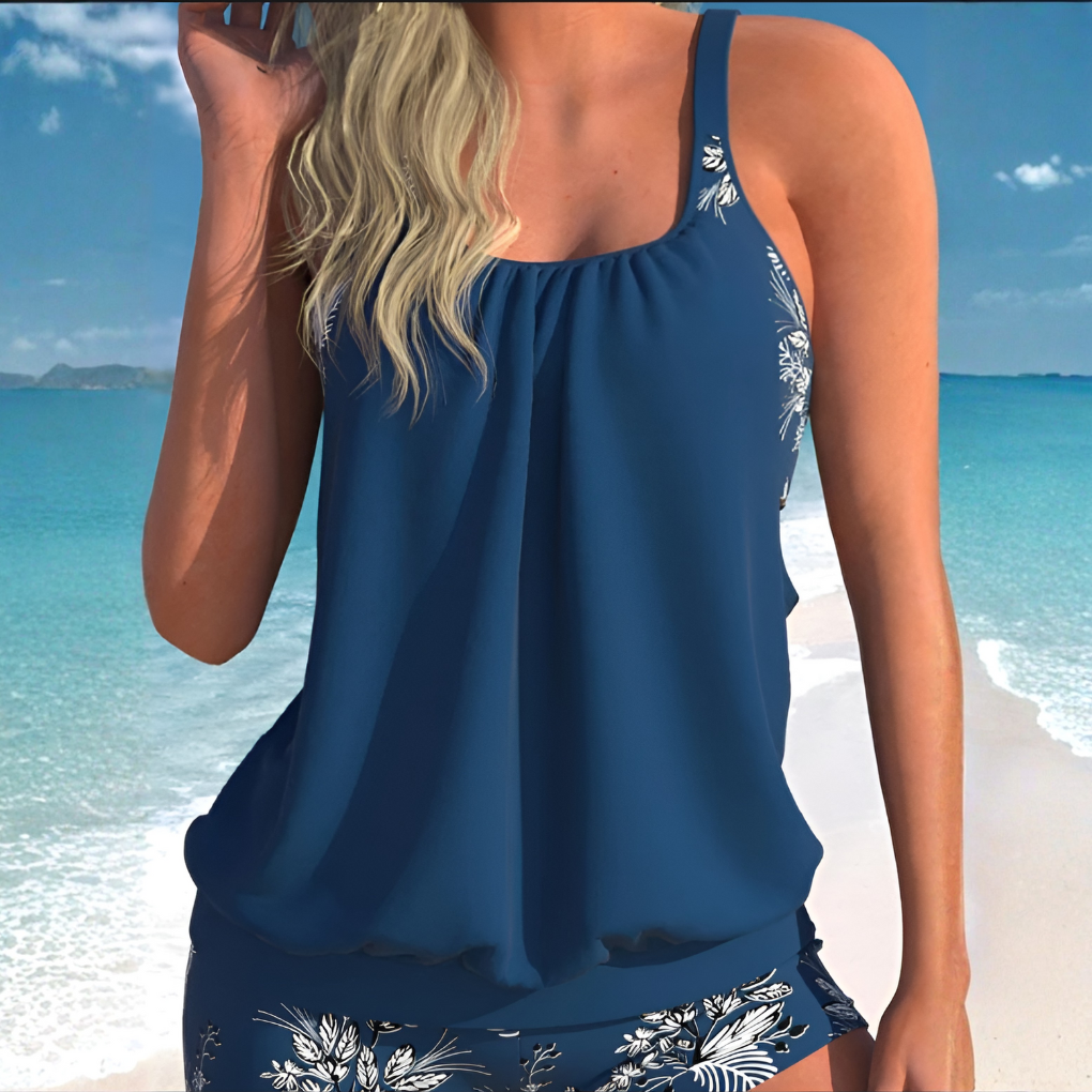 Bedrukte bikiniset met hoge taille