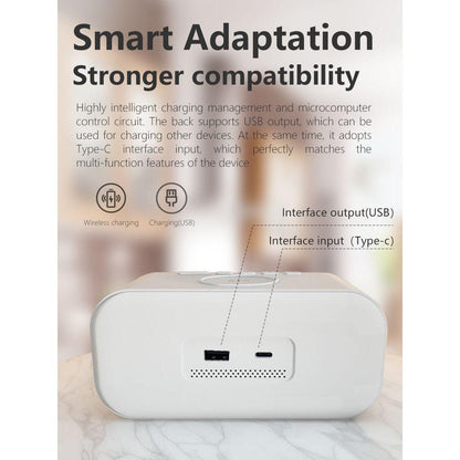 2-in-1 Wekker - MultiTime - Digitaal Display - QI Draadloze Oplader