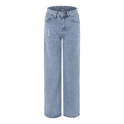  Deze trendy jeans combineert een flatterende hoge taille met een comfortabele wijde pijpen design, perfect voor een moeiteloze, stijlvolle look. 