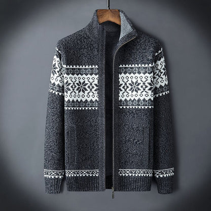 Scandinavisch Gebreid Heren Fleece Vest Met Rits - Xandor