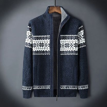 Scandinavisch Gebreid Heren Fleece Vest Met Rits - Xandor