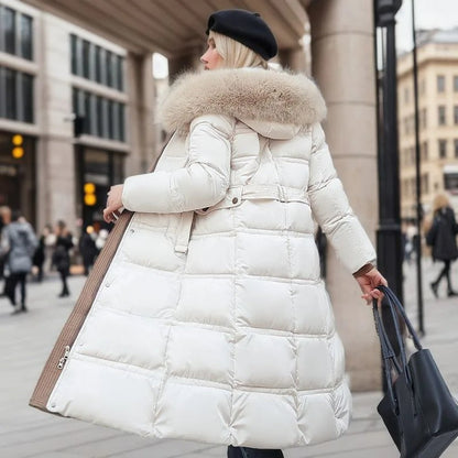 Warme Luxe Winterjas Met Bontkraag Voor Dames - Nordelle