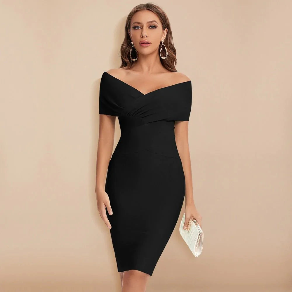 elegante off-shoulder jurk dames v-hals comfortabel chique elegant strakke pasvorm formele informele uitjes bruiloftjurk dames 