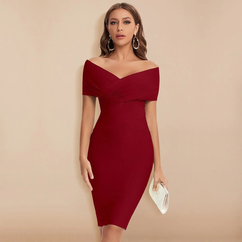 elegante off-shoulder jurk dames v-hals comfortabel chique elegant strakke pasvorm formele informele uitjes bruiloftjurk dames