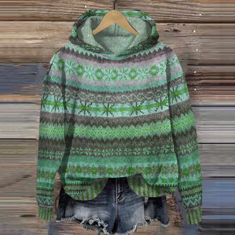 Dames Vintage Fair Isle Hoody