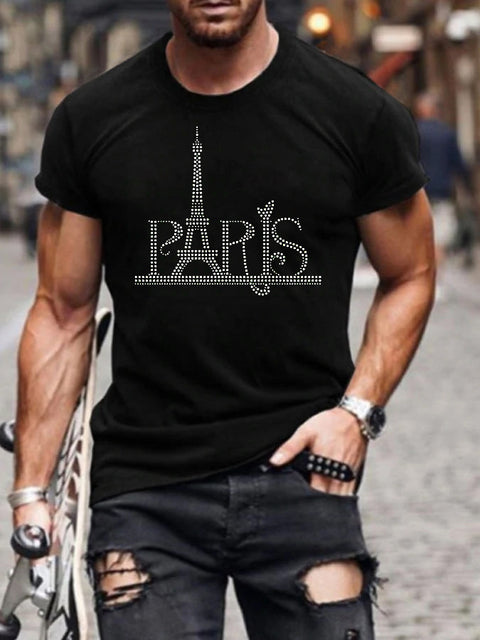 Slim-fit Pailletten T-Shirt voor Heren