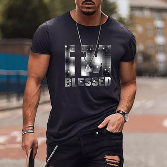 Slim-fit Pailletten T-Shirt voor Heren