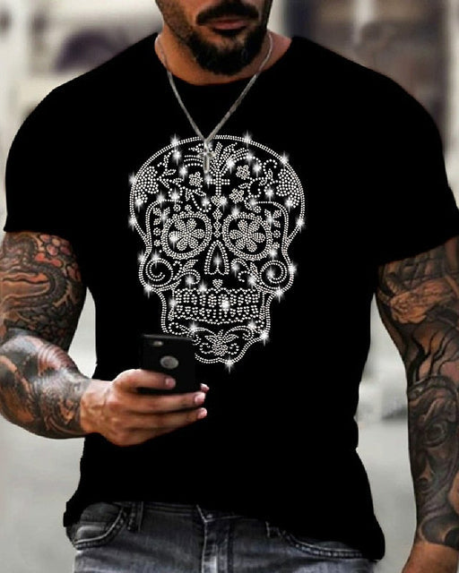 Slim-fit Pailletten T-Shirt voor Heren